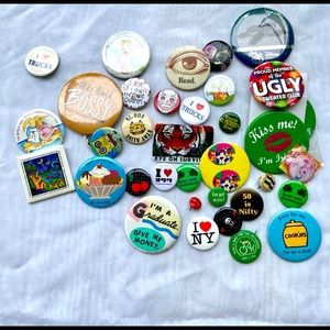 Vintage 70s Button & Pin Collection